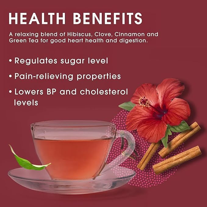 Teabox Hibiscus Cinnamon Clove Green Tea - 100g Loose Tea - Image 3